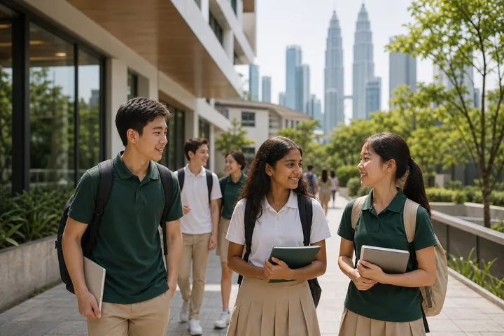 Students at an international school in Malaysia