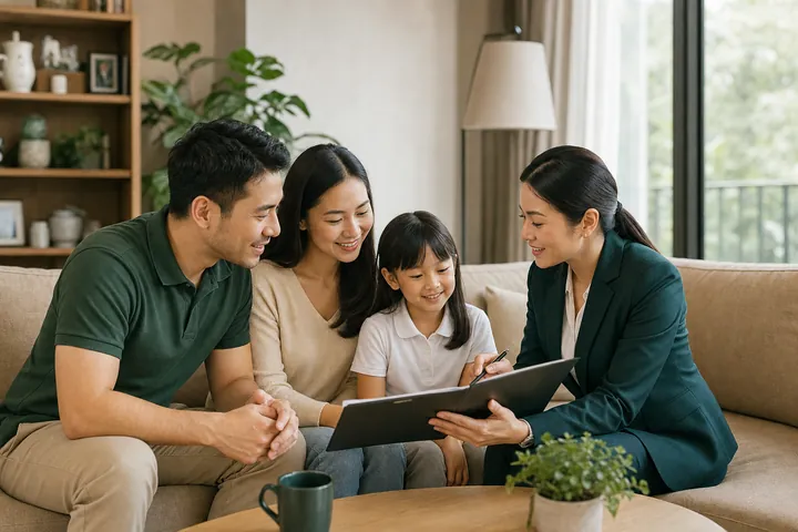 A family discussing protection planning with a professional advisor