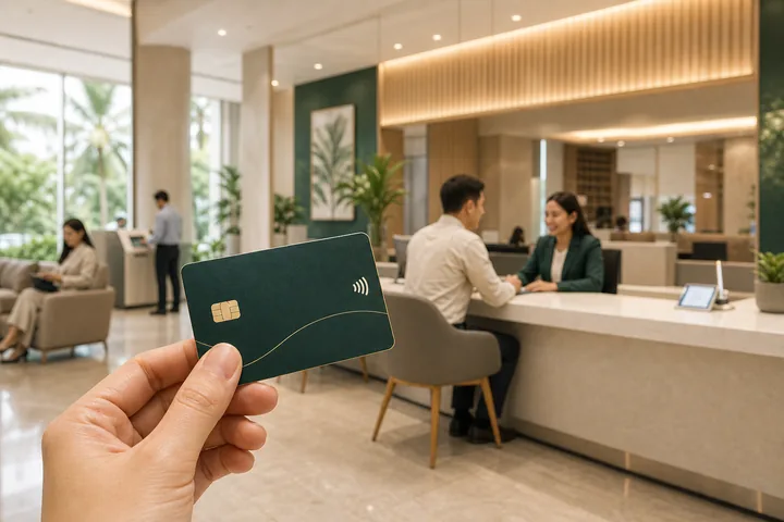 A Malaysian bank branch represented by a locally issued credit card